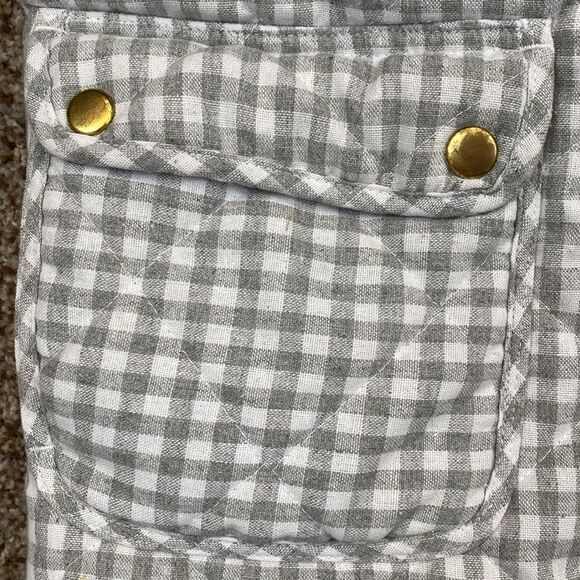 Blue Rain Grey and White Gingham Full Zip Vest Size Small - Picture 5 of 10